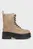 Женские бежевые замшевые ботинки FLATFORM ZIP LACEUP MG S